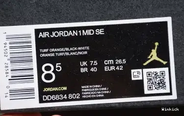 MID DD6834-802 AIR JORDAN 1 ORANGE” “TURF 0519